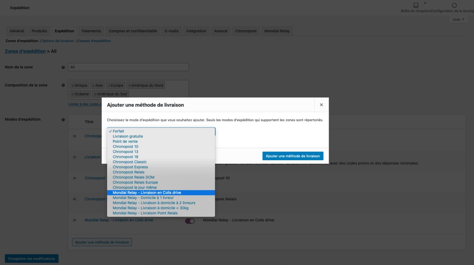 Ajout d’une méthode Chronopost dans WooCommerce