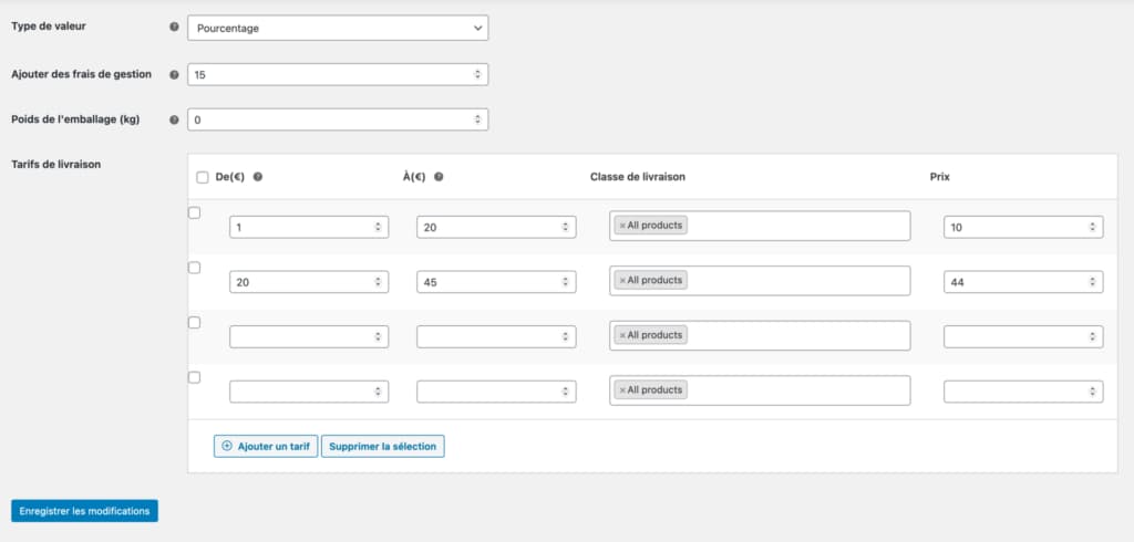 Règles tarifaires et gratuité